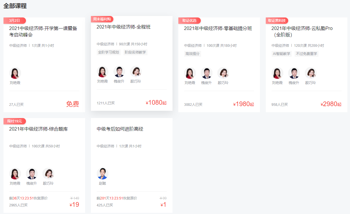 環球網校經濟師