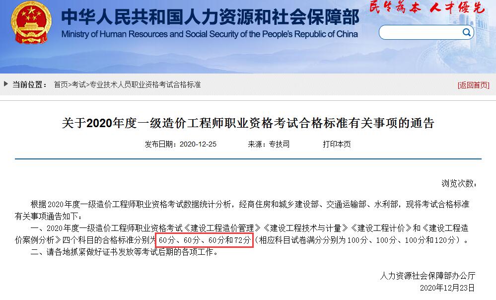 環(huán)球網(wǎng)校2020年西藏一級(jí)造價(jià)工程師資格考試合格分?jǐn)?shù)線標(biāo)準(zhǔn)