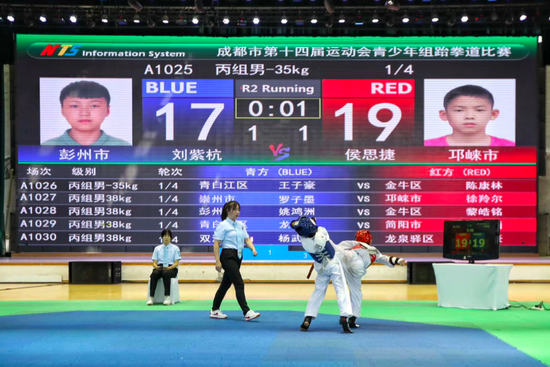 成都市跆拳道協會電子護具比賽_成都市第十四屆運動會青少年組跆拳道比賽_跆健跆拳道