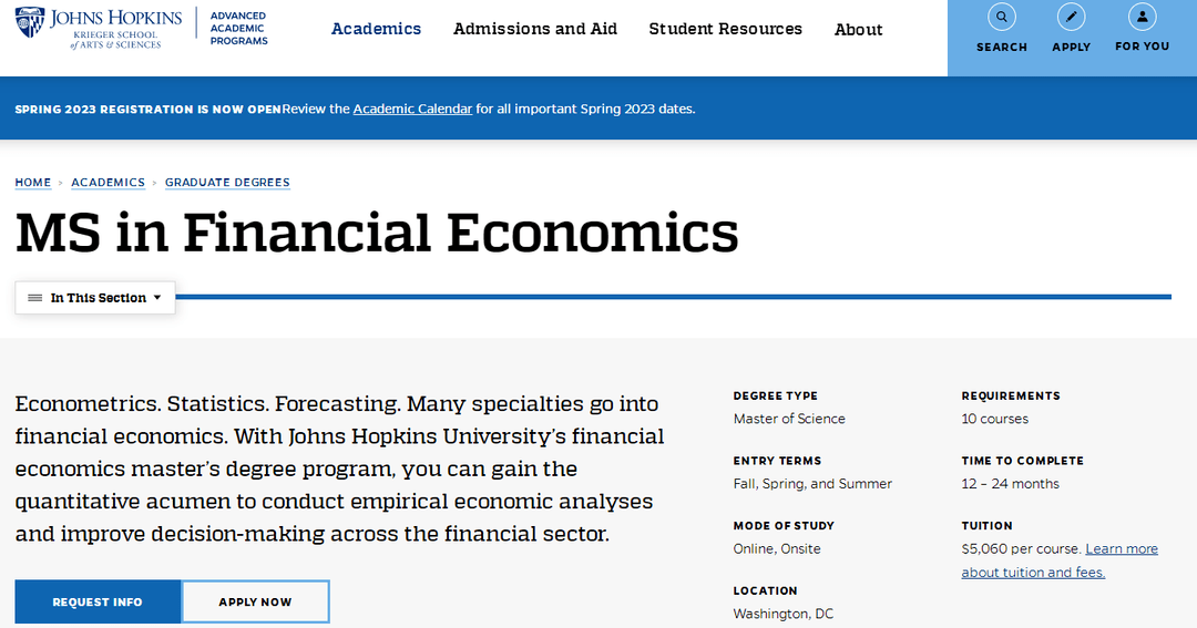 約翰霍普金斯大學金融碩士_Johns Hopkins University new master